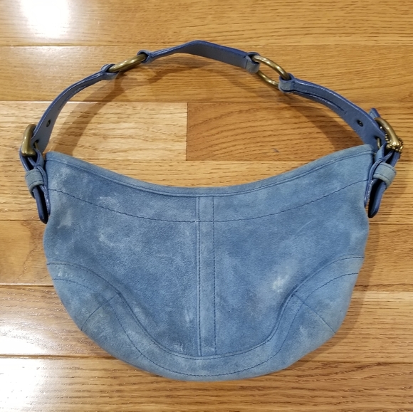 Coach blue suede purse Clearance